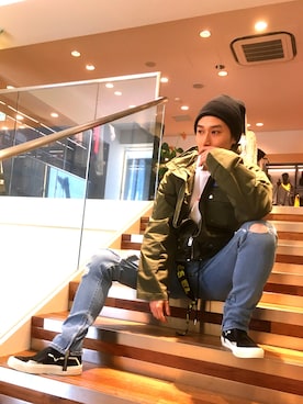 「diesel福岡」｜「アイテム（ジャケット/アウター）」を使った、RYOさん（メンズ・177cm）の春コーディネート