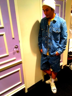 「スケボー」｜「アイテム（デニムジャケット）」を使った、RYOさん（メンズ・177cm）の春コーディネート