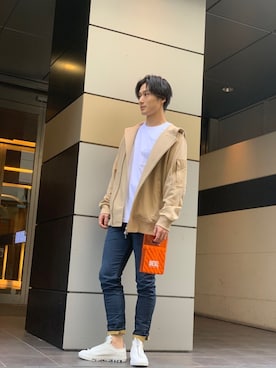 「DIESEL（ディーゼル）のアイテム（Tシャツ/カットソー）」を使った、RYOさん（メンズ・177cm）の春コーディネート