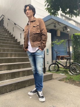 「diesel福岡」｜「アイテム（ジャケット/アウター）」を使った、RYOさん（メンズ・177cm）の夏コーディネート