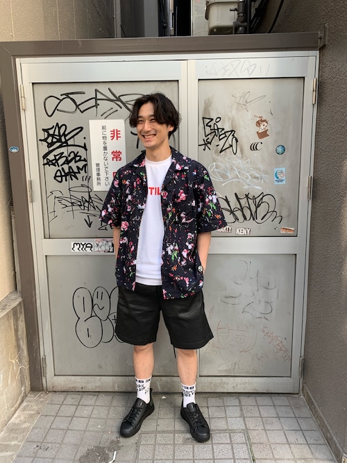 【新品同然】DIESEL オープンカラーシャツ ブラック TOWN CRAFT オールドオープンカラーシャツ [Overdyed Black