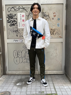「DIESEL（ディーゼル）のアイテム（ナイロンジャケット）」を使った、RYOさん（メンズ・177cm）の夏コーディネート
