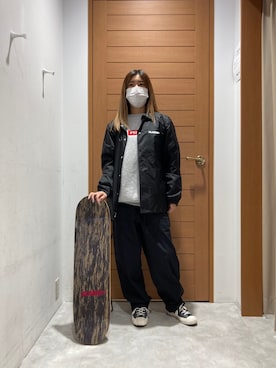 「MILKFED.」｜「アイテム（ナイロンジャケット）」を使った、MAUさん（レディース・158cm）の冬コーディネート