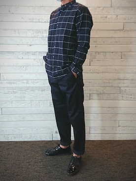 「エナメルシューズ」｜ナカムラ ヨウヘイさん（メンズ・165cm）の春コーディネート