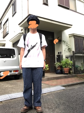 「STUDIOUS（ステュディオス）のアイテム（帽子）」を使った、あゆむさん（メンズ・164cm）の夏コーディネート