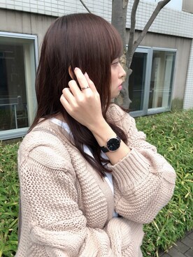 「Daniel Wellington（ダニエルウェリントン）のDaniel Wellington　ダニエルウェリントン　CLASSIC PETITE　ASHFIELD　ローズゴールド　32mm（アナログ腕時計、ブラック系）」を使った、AI.さん（レディース・155cm）の秋コーディネート