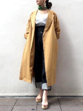 「クリアサンダル」｜「アイテム（その他アウター）」を使った、LAGUNAMOON STAFFさん（レディース・160cm）の冬コーディネート