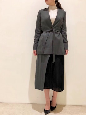 「フォーマルスタイル」｜「アイテム（ジャケット/アウター）」を使った、LAGUNAMOON STAFFさん（レディース・160cm）の秋コーディネート