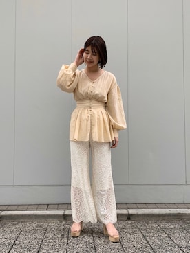 「LAGUNAMOON（ラグナムーン）のアイテム（ピアス（両耳用））」を使った、LAGUNAMOON STAFFさん（レディース・160cm）の春コーディネート