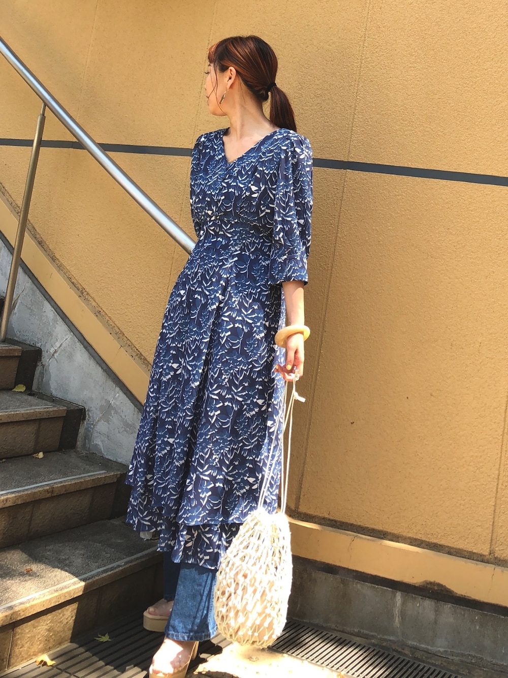 ラグナムーン　メッシュ編み　ハンドバッグ LAGUNAMOON（ラグナムーン）の「メッシュ編み巾着BAG