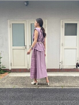 「SET UP」｜「アイテム（サンダル）」を使った、LAGUNAMOON STAFFさん（レディース・170cm）の春コーディネート