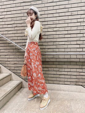 「FREE'S MART（フリーズマート）のアイテム（ハンチング/ベレー帽）」を使った、Karinさん（レディース・159cm）の春コーディネート