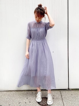 「シースルーワンピース」｜「アイテム（その他）」を使った、Karinさん（レディース・159cm）の夏コーディネート