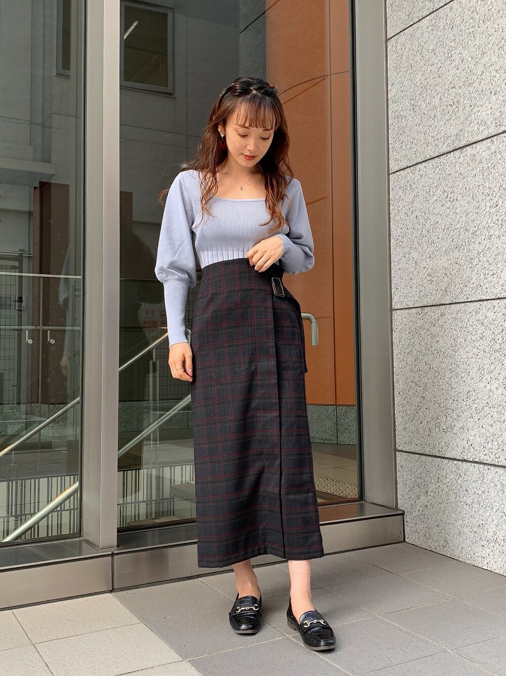 フリーズマート　スクエアネックボリュームスリーブ七分袖ニット スクエアネックボリュームスリーブ七分袖ニット／フリーズ