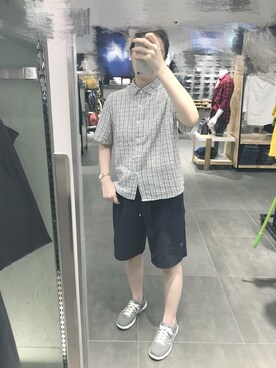 「アイテム（カーゴパンツ、イエロー系）」を使った、不見長安さん（レディース・165cm）の夏コーディネート