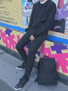 「DRESSEDUNDRESSED（ドレスドアンドレスド）のアイテム（スウェット）」を使った、UmEさん（メンズ・175cm）の冬コーディネート