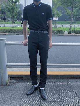 「CELINE」｜「アイテム（スリッポン）」を使った、UmEさん（メンズ・175cm）の秋コーディネート