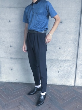 「CELINE」｜「アイテム（スリッポン）」を使った、UmEさん（メンズ・175cm）の秋コーディネート