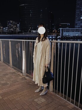 「シルバーシューズ」｜「アイテム（ステンカラーコート）」を使った、🎗さん（レディース・160cm）の春コーディネート