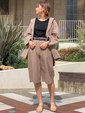 「クリアサンダル」｜「アイテム（その他アウター）」を使った、さとうさん（レディース・161cm）の夏コーディネート