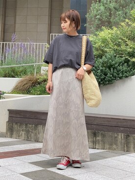 「ペーパーバッグ」｜「アイテム（その他）」を使った、さとうさん（レディース・161cm）の夏コーディネート