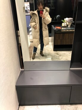 「ONLY（オンリー）のアイテム（ダウンジャケット/コート）」を使った、乾乾是个好姑娘さん（レディース・160cm）の冬コーディネート