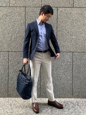 Work Trip Outfits Green Label Relaxing ワークトリップアウトフィッツグリーンレーベル リラクシング の Work Trip Outfits スムース フレンチ ローファー ローファー Wear