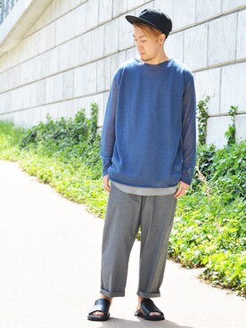 「Johnbull Private labo（ジョンブルプライベートラボ）のアイテム（スラックス）」を使った、ZAWAさん（メンズ・169cm）の春コーディネート