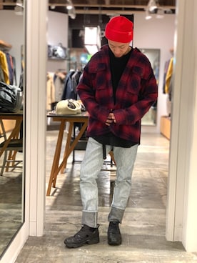 「johnbull」｜「アイテム（ニットキャップ/ビーニー）」を使った、ZAWAさん（メンズ・169cm）の秋コーディネート