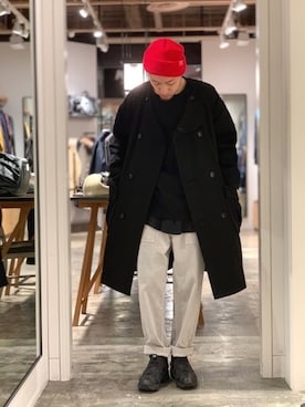 「johnbull」｜「アイテム（ニットキャップ/ビーニー）」を使った、ZAWAさん（メンズ・169cm）の秋コーディネート