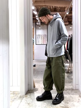 「Johnbull Private labo（ジョンブルプライベートラボ）のアイテム（チノパンツ）」を使った、ZAWAさん（メンズ・169cm）の冬コーディネート