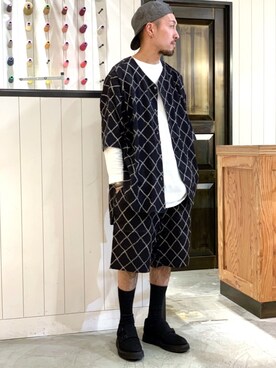 「Johnbull Private labo（ジョンブルプライベートラボ）のアイテム（その他シューズ）」を使った、ZAWAさん（メンズ・169cm）の春コーディネート