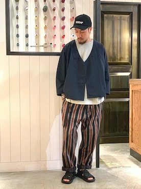 「Johnbull Private labo（ジョンブルプライベートラボ）のアイテム（その他アウター）」を使った、ZAWAさん（メンズ・170cm）の夏コーディネート