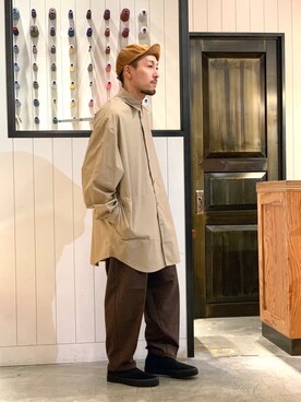 「Johnbull Private labo（ジョンブルプライベートラボ）のアイテム（シャツ/ブラウス）」を使った、ZAWAさん（メンズ・169cm）の秋コーディネート