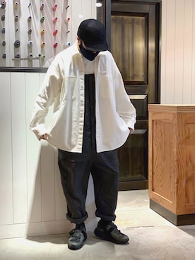 「Johnbull（ジョンブル）のアイテム（サロペット/オーバーオール）」を使った、ZAWAさん（メンズ・169cm）の春コーディネート