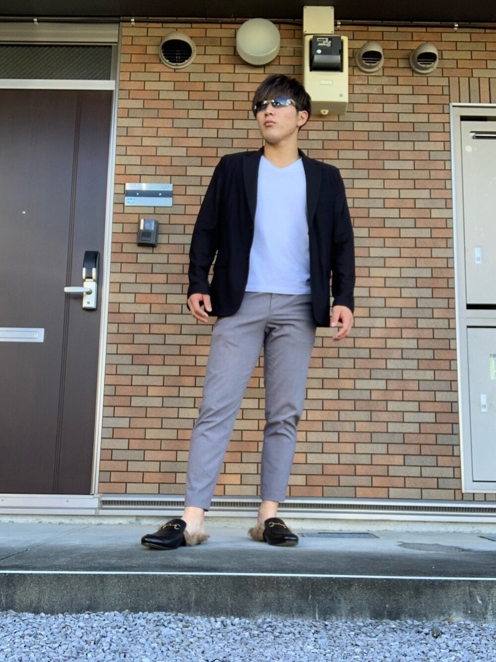 「#今日のコーデ、GUCCI、ZARA MAN」｜「ZARAのアイテム（Tシャツ/カットソー、ホワイト系）」を使った、KEITAさん（メンズ・173cm）の秋コーディネートの1枚目の写真