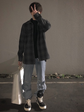 「RICK OWENS」｜「アイテム（スウェット）」を使った、sssさん（メンズ・178cm）の春コーディネート