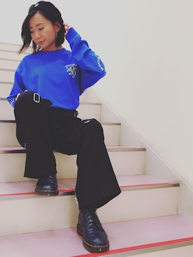 「L/S TEE」｜小西　幸さん（レディース・148cm）の夏コーディネート