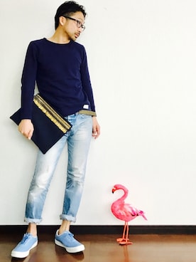 「SHIPS JET BLUE（シップスジェットブルー）のアイテム（スニーカー）」を使った、leftybabyさん（メンズ・170cm）の春コーディネート
