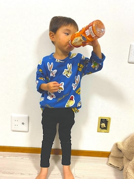 「BRANSHES（ブランシェス）のアイテム（パンツ）」を使った、めいさらきよとらさん（レディース・100cm）の秋コーディネート