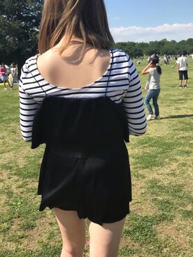 「EMODA（エモダ）のアイテム（サロペット/オーバーオール）」を使った、kahoさん（レディース・157cm）の夏コーディネート