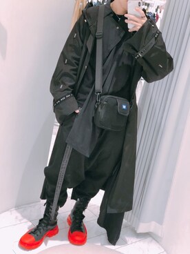 「L.H.P（エルエイチピー）のアイテム（ステンカラーコート）」を使った、Toshiki Masudaさん（メンズ・170cm）の春コーディネート