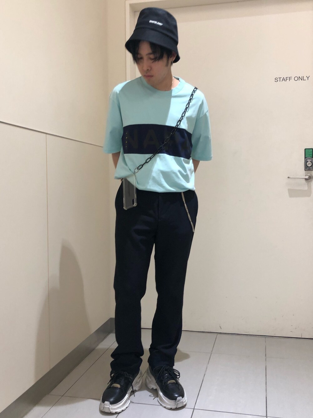「夏、ハット、オーバーサイズ、大人カジュアル、きれいめカジュアル、リラックススタイル、ootd、ビッグT、お洒落さんとつながりたい、lhplucuaosaka」｜「WHITELANDのWHITELAND/ホワイトランド/HAT（ハット、ブラック系）」を使った、Toshiki Masudaさん（メンズ・170cm）の夏コーディネートの1枚目の写真