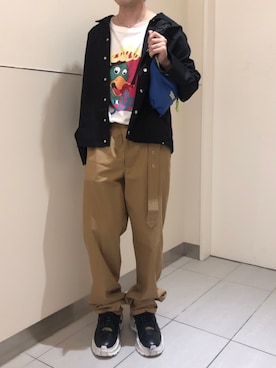 「WHITELAND（ホワイトランド）のアイテム（ボディバッグ/ウエストポーチ）」を使った、Toshiki Masudaさん（メンズ・170cm）の夏コーディネート