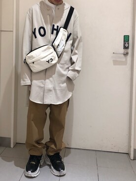 「WHITELAND（ホワイトランド）のWHITELAND/ホワイトランド/ビッグロゴオーバーサイズTシャツ（Tシャツ/カットソー）」を使った、Toshiki Masudaさん（メンズ・170cm）の夏コーディネート