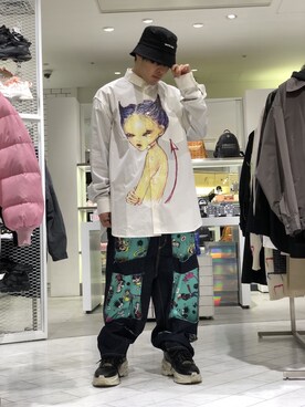「L.H.P（エルエイチピー）のアイテム（帽子）」を使った、Toshiki Masudaさん（メンズ・170cm）の冬コーディネート