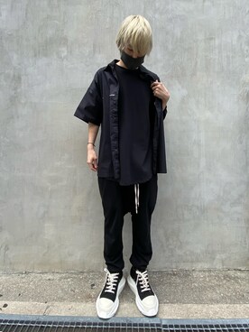 「A4A（エーフォーエー）のA4A/エーフォーエー/40s強撚糸ラウンドTシャツ（Tシャツ/カットソー）」を使った、Toshiki Masudaさん（メンズ・170cm）の春コーディネート