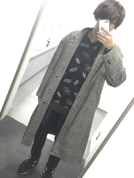 「ストリートカジュアル」｜「アイテム（チェスターコート）」を使った、りょうさん（メンズ・180cm）の冬コーディネート