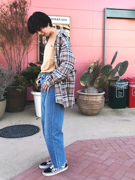 「OZOC（オゾック）のアイテム（トップス）」を使った、夏子さん（レディース・169cm）の冬コーディネート
