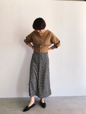 「OZOC（オゾック）のアイテム（ニット/セーター）」を使った、夏子さん（レディース・169cm）の冬コーディネート